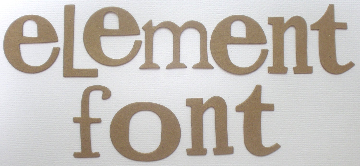 ELEMENT FONT --  Raw CHiPBOARD Alphabet Letters Bare Die Cuts - 1" - 2" in Size - 72 Pieces