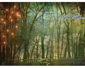 Woodland Decor Photograph, forest, typography, fairies, green, Enchantment, fine art print 8x12