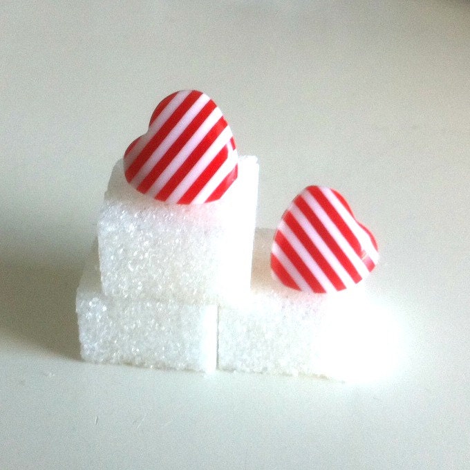 Striped Heart Earrings