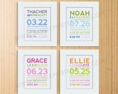 Modern Typography Birth Announcement Print