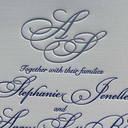 Letterpress Wedding Invitation - Traditional - Sample