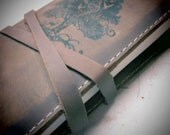 Leather journal or sketchbook featuring  free personalization tree of life