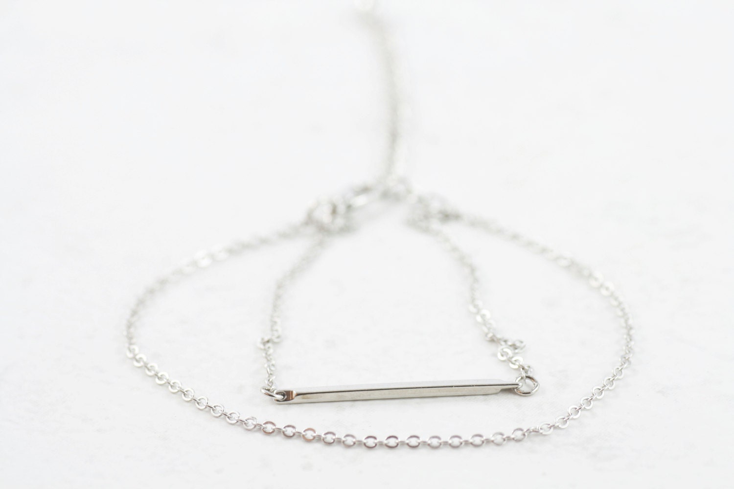 Silver Bar Bracelet - Simple, Elegant, Beautiful Everyday Necklace. Sweet Heirloom Quality Gift. A minimalist and modern trinket.