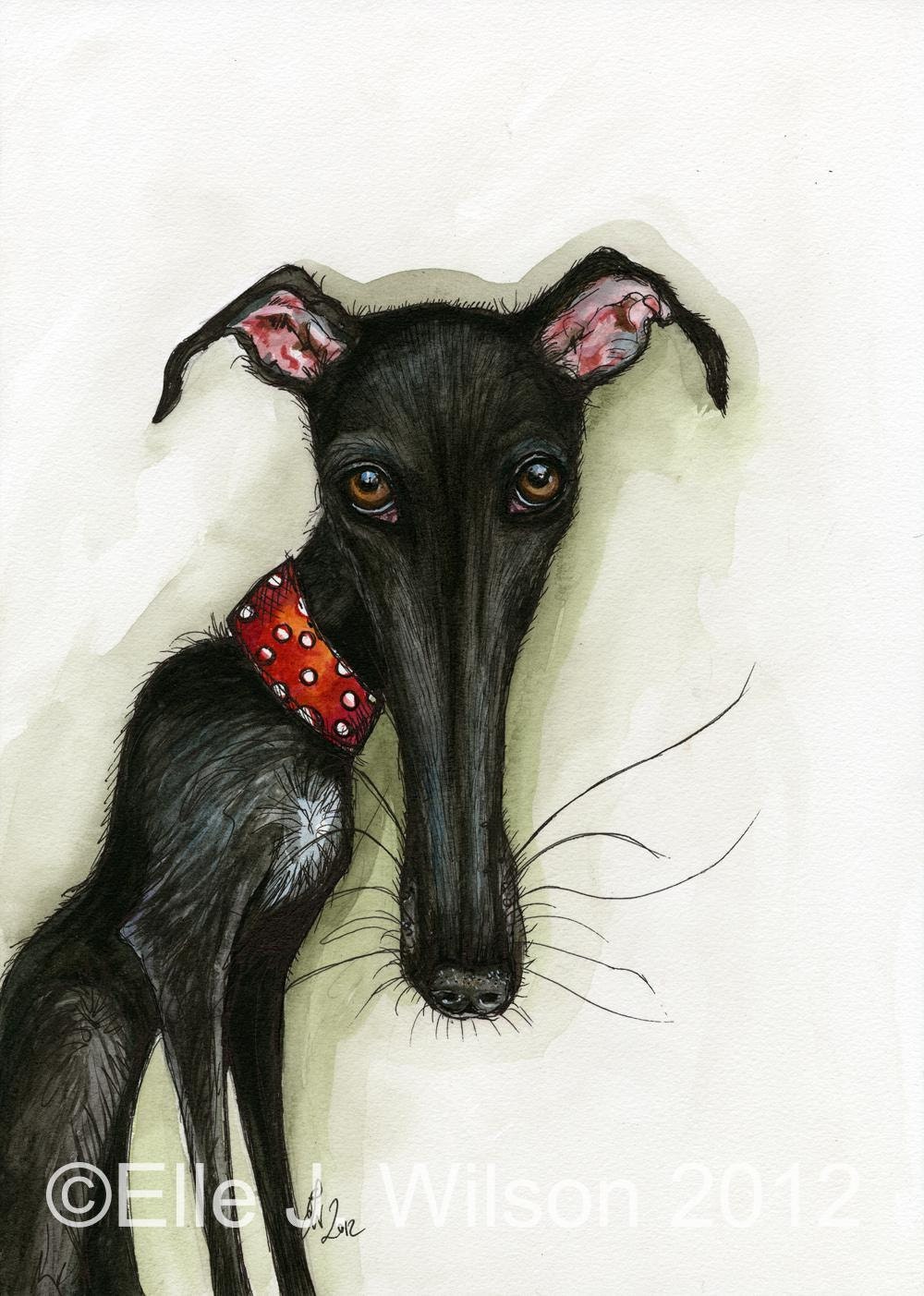 Truly, very, sorry ... until the next time I do something naughty - Greyhound Art PRINT