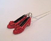 Ruby Red Slippers - Wizard of Oz Necklace - Dorthy's Red Shoes
