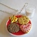 Cookies and Milk Charm Necklace - Food Jewelry - Santa's Cookies