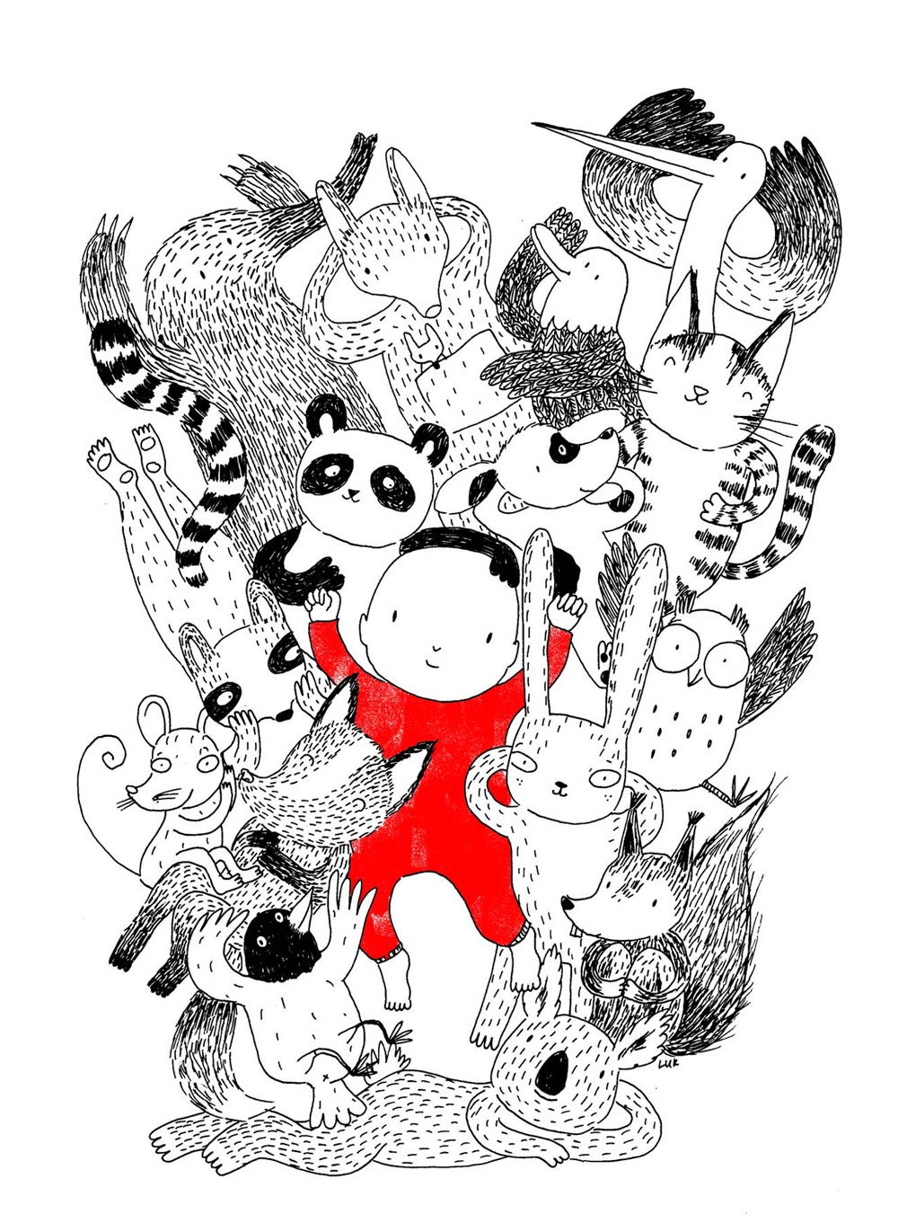 Baby and animals card