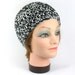 Crochet Beanie Hat Black and White Two Tone Double Yarn Bulky Skully