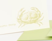 Crab Personalized Stationery Set (20) plus Matching Address Labels