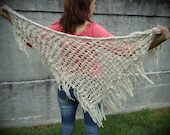 Creamy Knit Wool Shawl