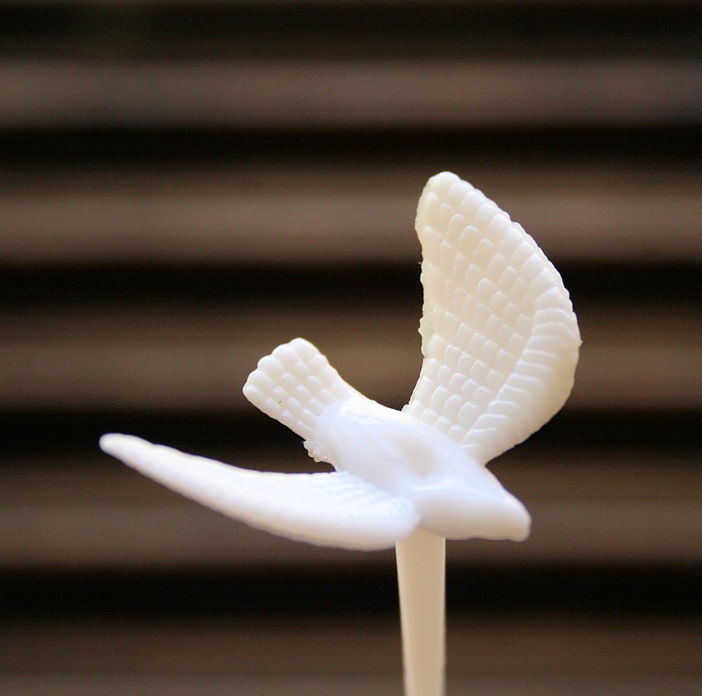 50 Vintage White Doves Cupcake decorations wedding party
