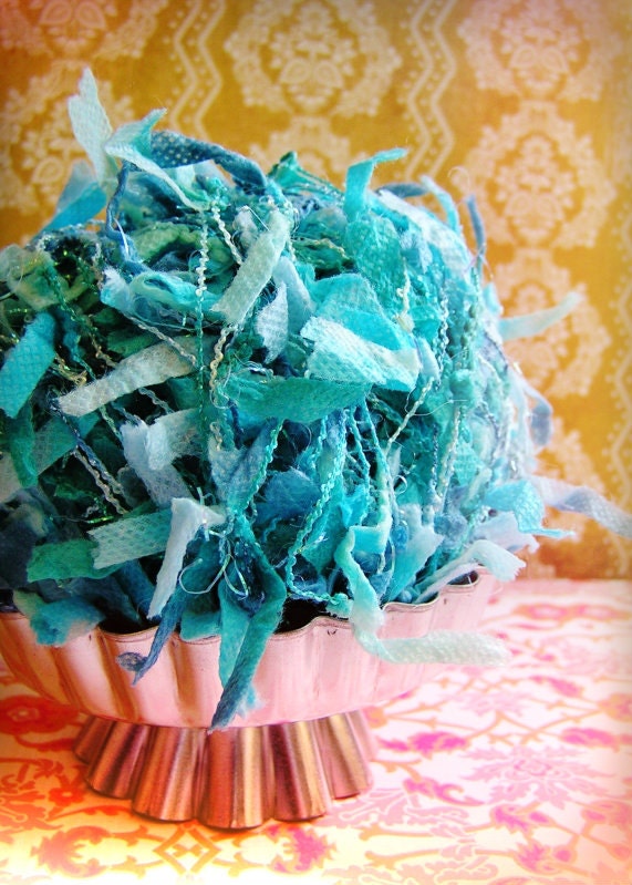 Turquoise blue Flag Ribbon bunting Garland / Trim - luxe novelty party wedding embellishment holiday craft decor supply - 5 yards