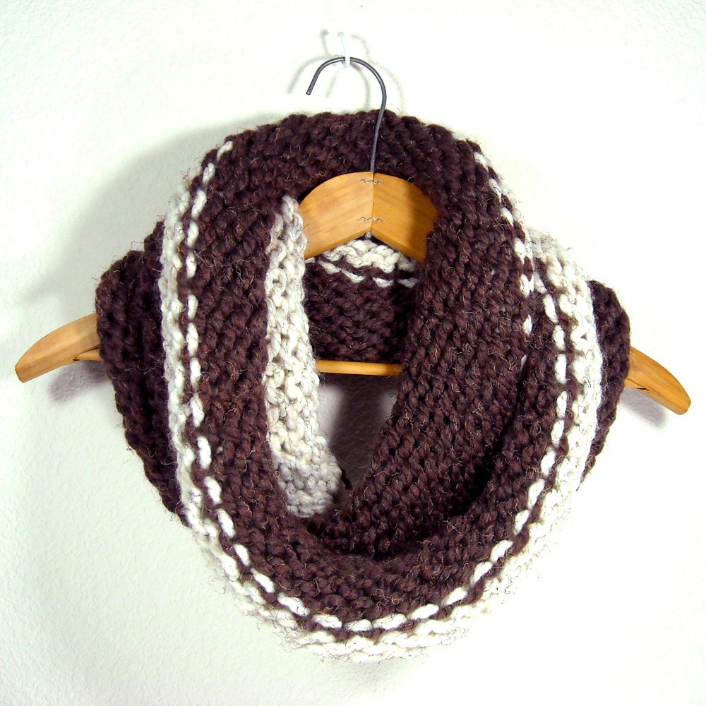 Chunky Knit Infinity Scarf, Thick Cowl, Ready to Ship