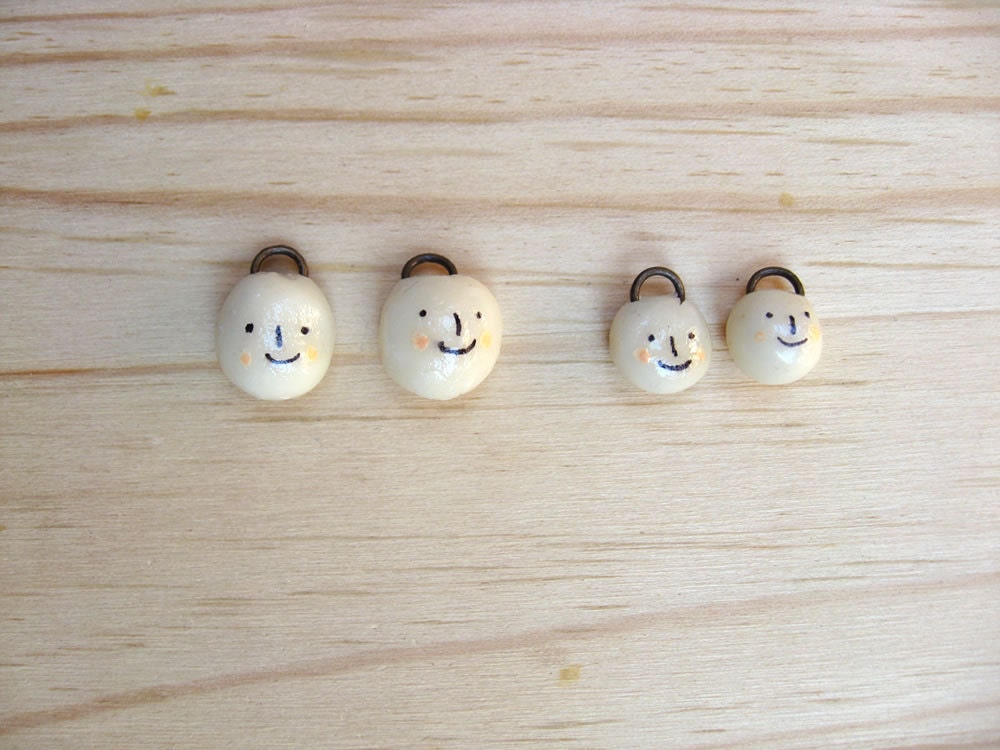 Pea. One-of-a-kind Handmade Porcelain Pendant.