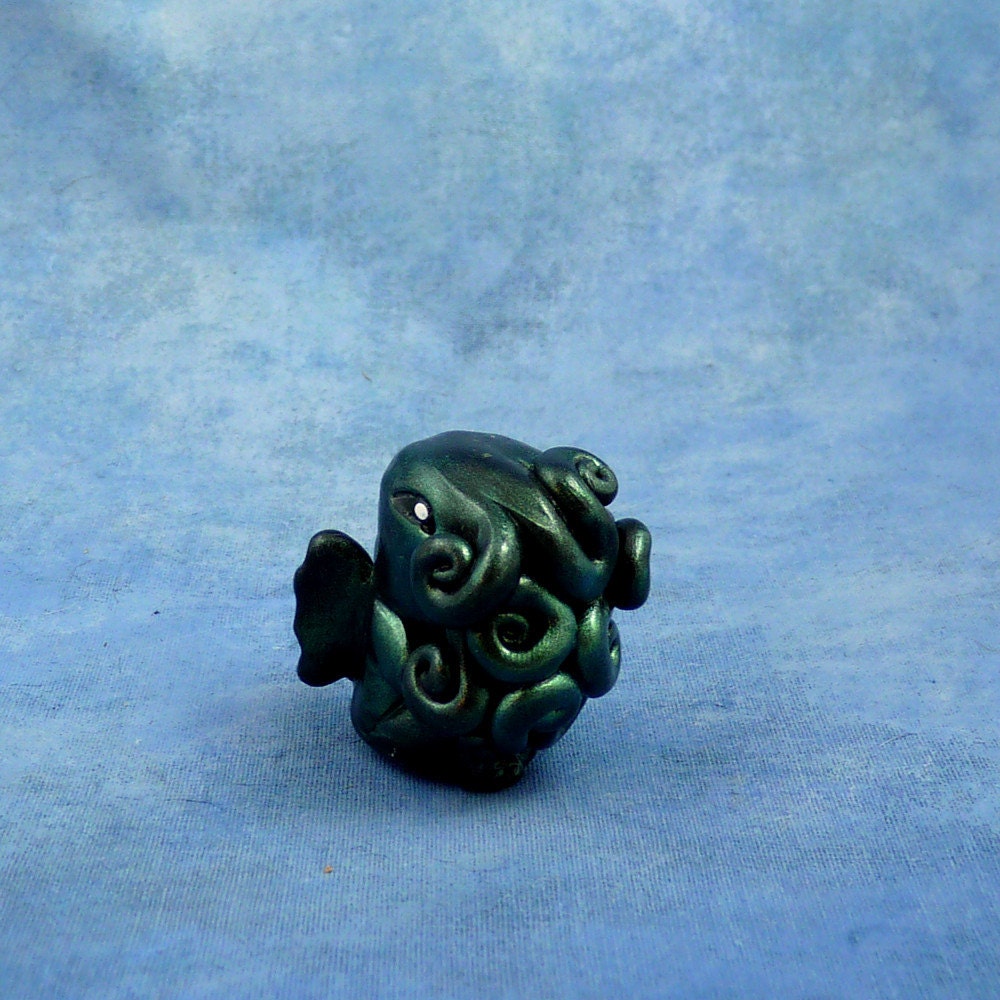 Dark Green Cthulhu Figure - Original Horror Sculpture Inspired by H.P. Lovecraft