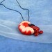 Burgundy Nautilus Necklace, Dark Red Polymer Clay Cephalopod Jewelry