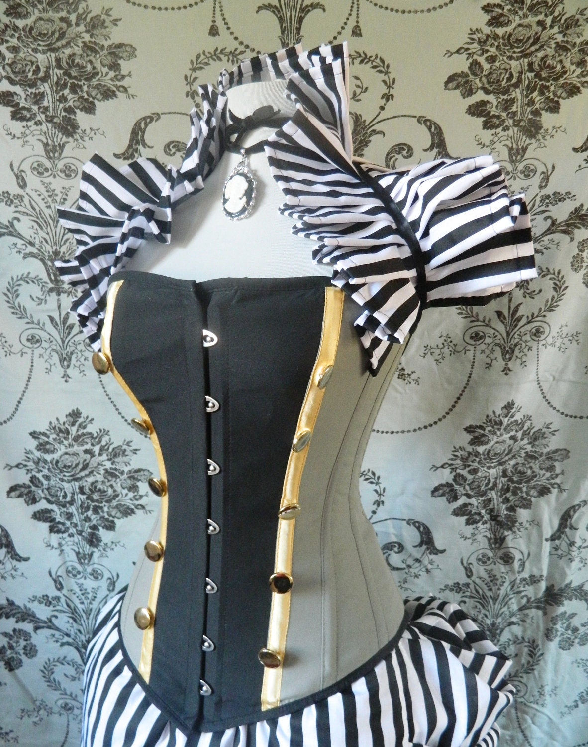 Black White Circus Pirate Stripe Tie On Shrug