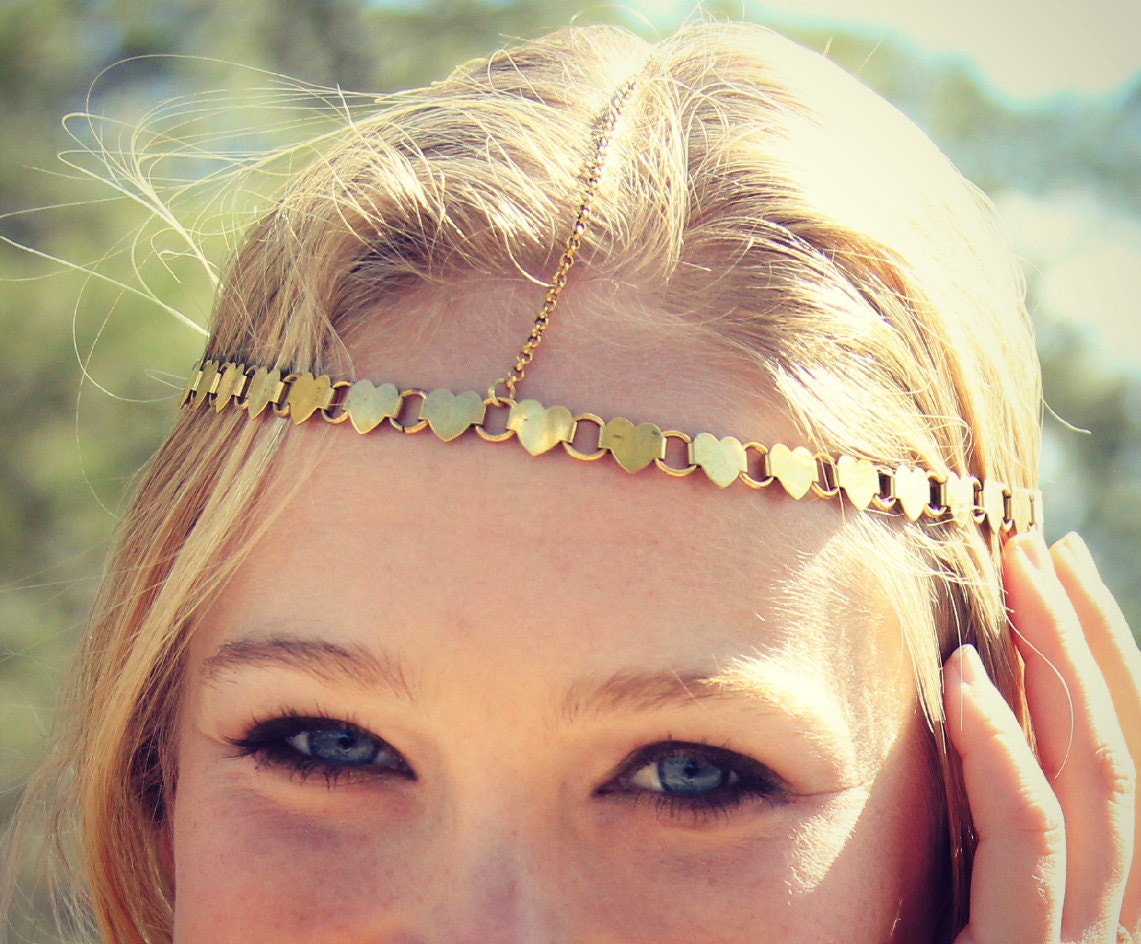 LOVMELY VINTAGE HEART head chain/ headpiece chain headdress valentine's day