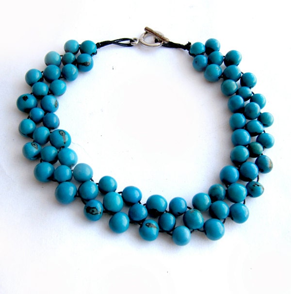Blue Bead Necklace for girls, Beaded jewelry for kids, a first necklace, girls jewelry, acai necklace