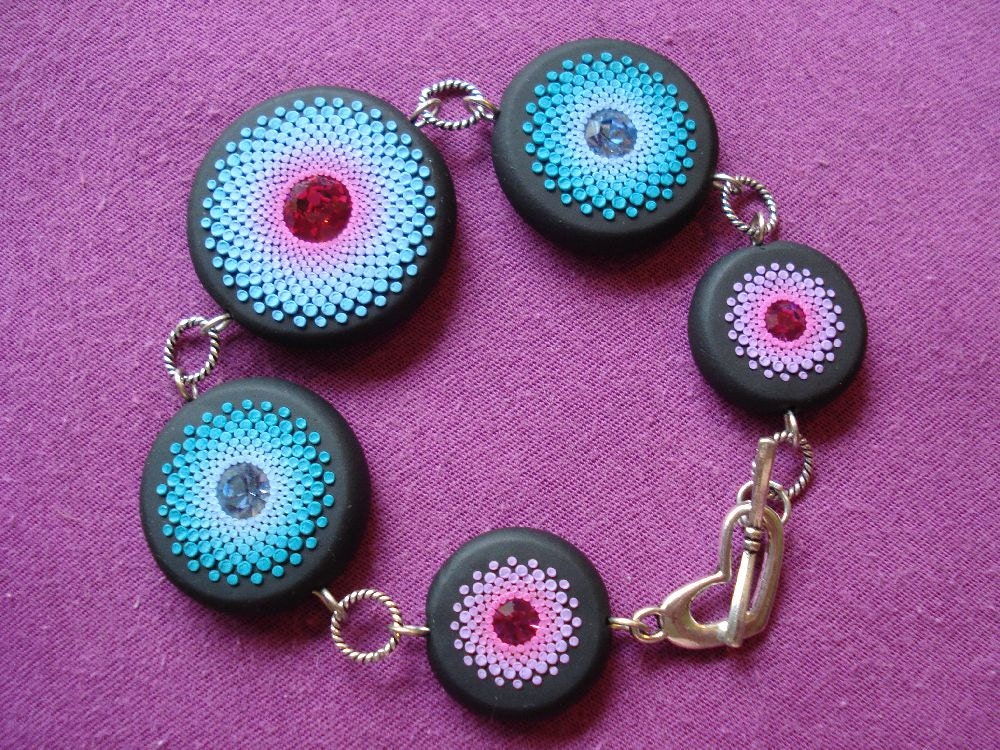 orchid kaliedescope bracelet