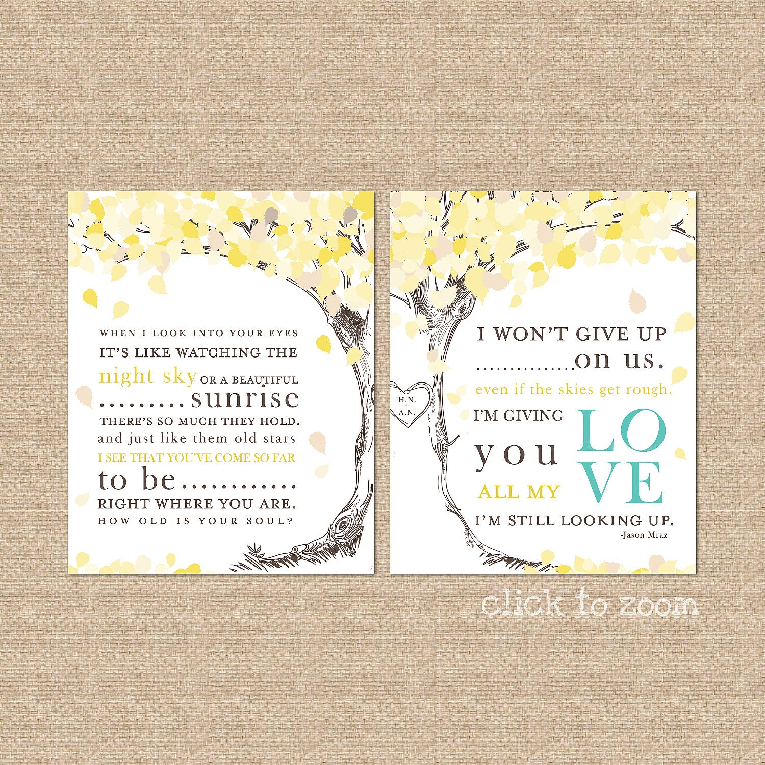 Wedding Song Lyrics Print - A Personalized Keepsake, great gift / wedding / anniversary gifts, Giclée Art Print, Set, 11x14