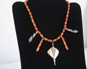 Unique Vintage Sterling Silver Spiny Oyster Necklace