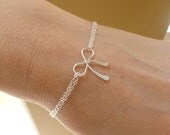 Bridesmaid gifts, silver bow bracelet, Tiffany inspired jewelry, silver knot bracelet, tie the knot, bridal party jewelry gifts