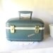 Vintage Train Case Monarch Train Case Retro Slate Blue Cosmetic Case Vanity Case Mad Men Era Travel Luggage Suitcase