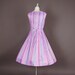 vintage 1950s dress 50s dress full skirt striped pastel party plus size