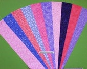 Pink Purple Jelly Roll Quilt Strip Pack Cotton Quilting Fabric Die Cut