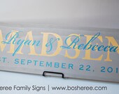 Personalized Family Name Sign Established Plaque Painted Wall Sign - 7x22 - Great Christmas Gift Idea