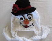 Crochet Snowman Hat - Baby Hat - Child's Hat