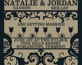 Vintage Wedding Invitation with Florish and Roses  - Deposit to get started