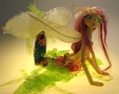 FIESTA THE MERFAE, mixed media art doll, ball jointed and soft sculpture ooak