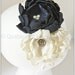 Flower Girl Custom listing, Navy Blue and Cream peony headband