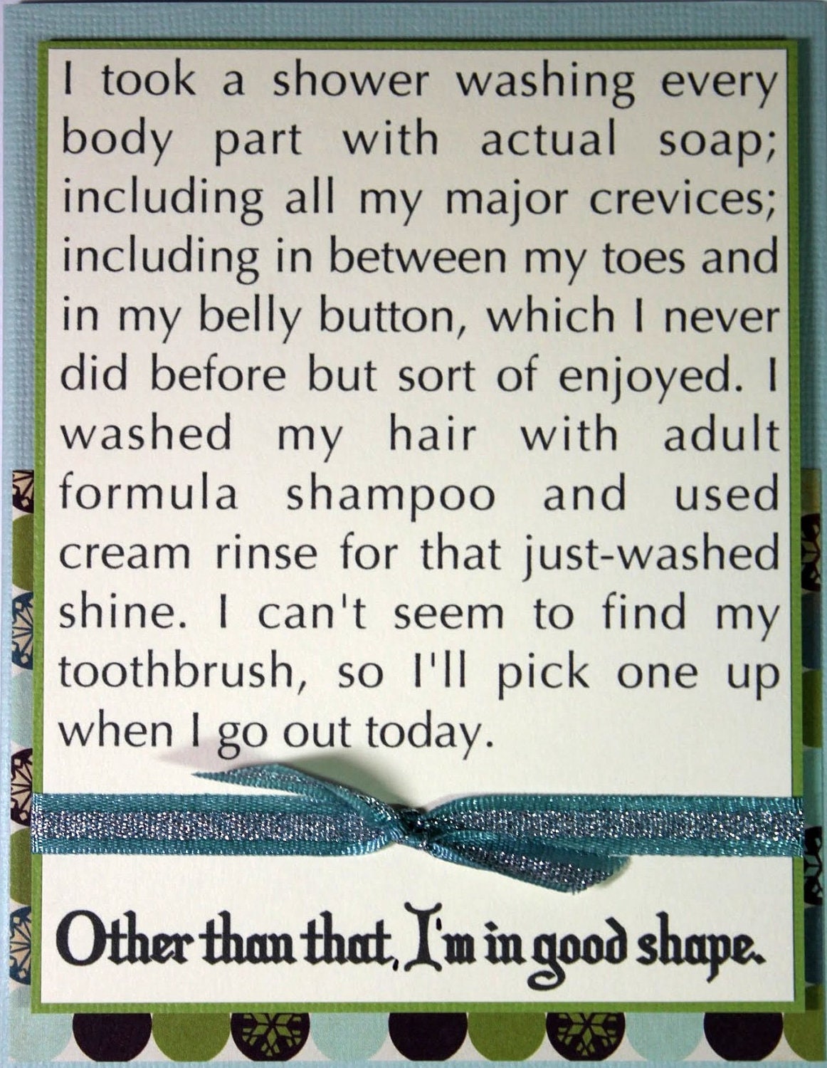 I'm in Good Shape - Home Alone
