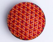 Native embroidered Brooch (Light coral, orange, red)