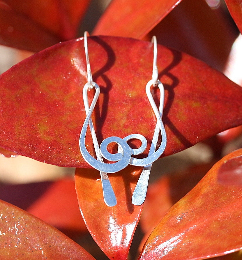 Miniature Sterling Silver treble clef Earrings