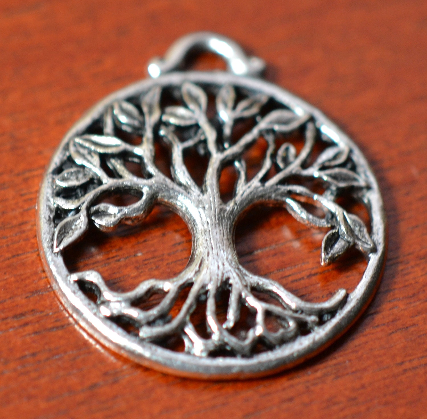Antique Pewter Tree of Life Charm Pendant  : 2 pc (ST763)