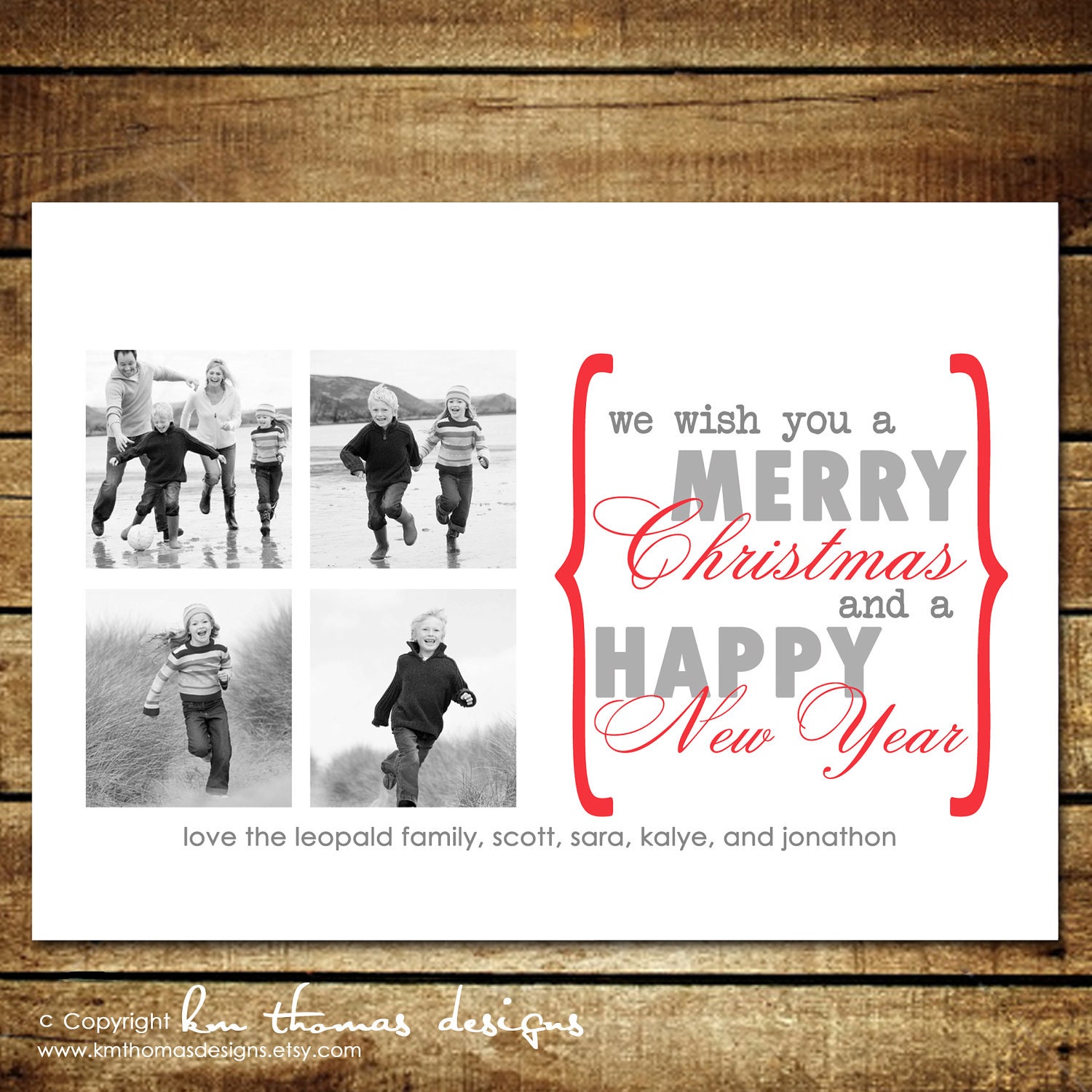SIMPLY LOVE...Custom Photo Holiday Card...by KM Thomas Designs Il_570xn
