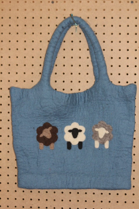 3 Little Sheep Felt Tote