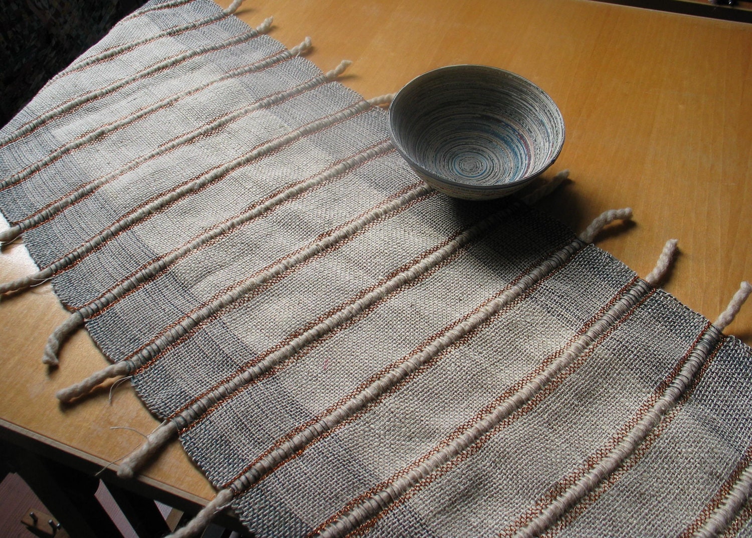 Handwoven  runner - table runner - centerpiece - burlap runner