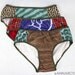 Small - A Threesome of Panties - Underwear Set - Knickers Briefs Low Rise Woodgrain Plaid Lightning Stripes