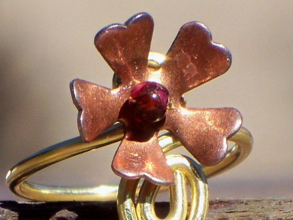 Copper Flower Toe Ring