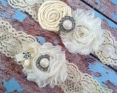 wedding garter  / IVORY  / bridal  garter/  lace garter / toss garter /  garter / vintage inspired lace garter/ U PICK Color
