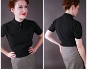 Vintage 1950s Sweater - Charcoal Grey Webfoot Jantzen Pullover