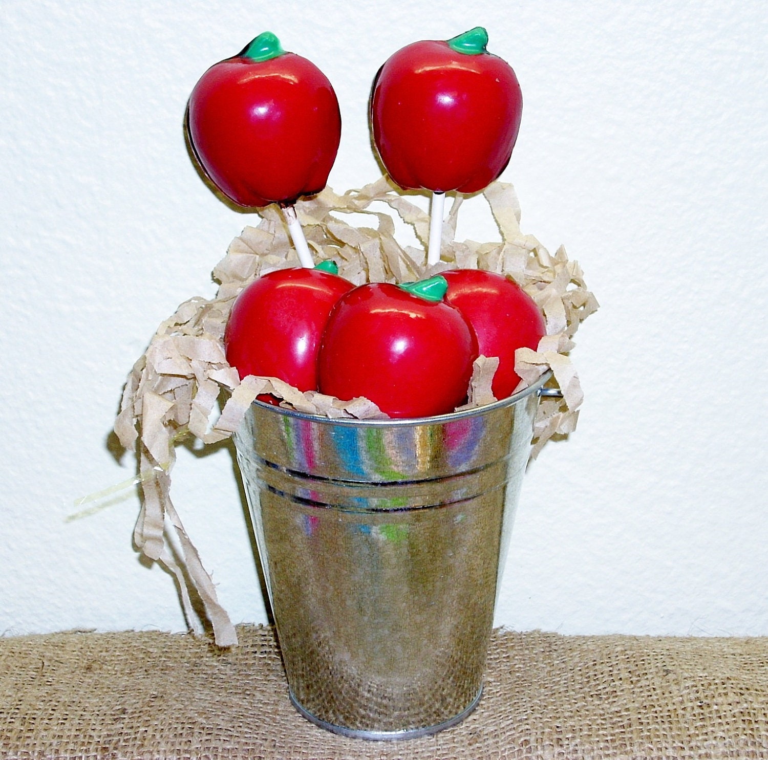 Cherry Red Apple Lollipops/Favors teacher gifts