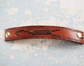 Leather Cuff Bracelet - Recycled Scorpion Woven Leather Cuff Bracelet