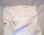 Equestrian Stock Tie, White, Two Fold, Formal, Cotton, Twill Fabric, Unisex, Men, Women