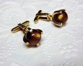 Cufflinks Tigers Eye Hickok Vintage 1950s Accessories Unisex
